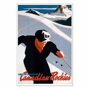 Ski Winter CANADIAN ROCKIES Vintage Advertisement Reprint 13"by19" Travel Poster